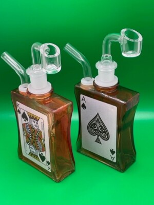 (2) Juice Box Black Jack CARDS TOBACCO Water Pipes w/Free 55mm 3 piece Grinder