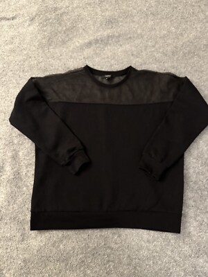 Forever 21 Shirt Woman Black Crew Neck Long Sleeve Pullover