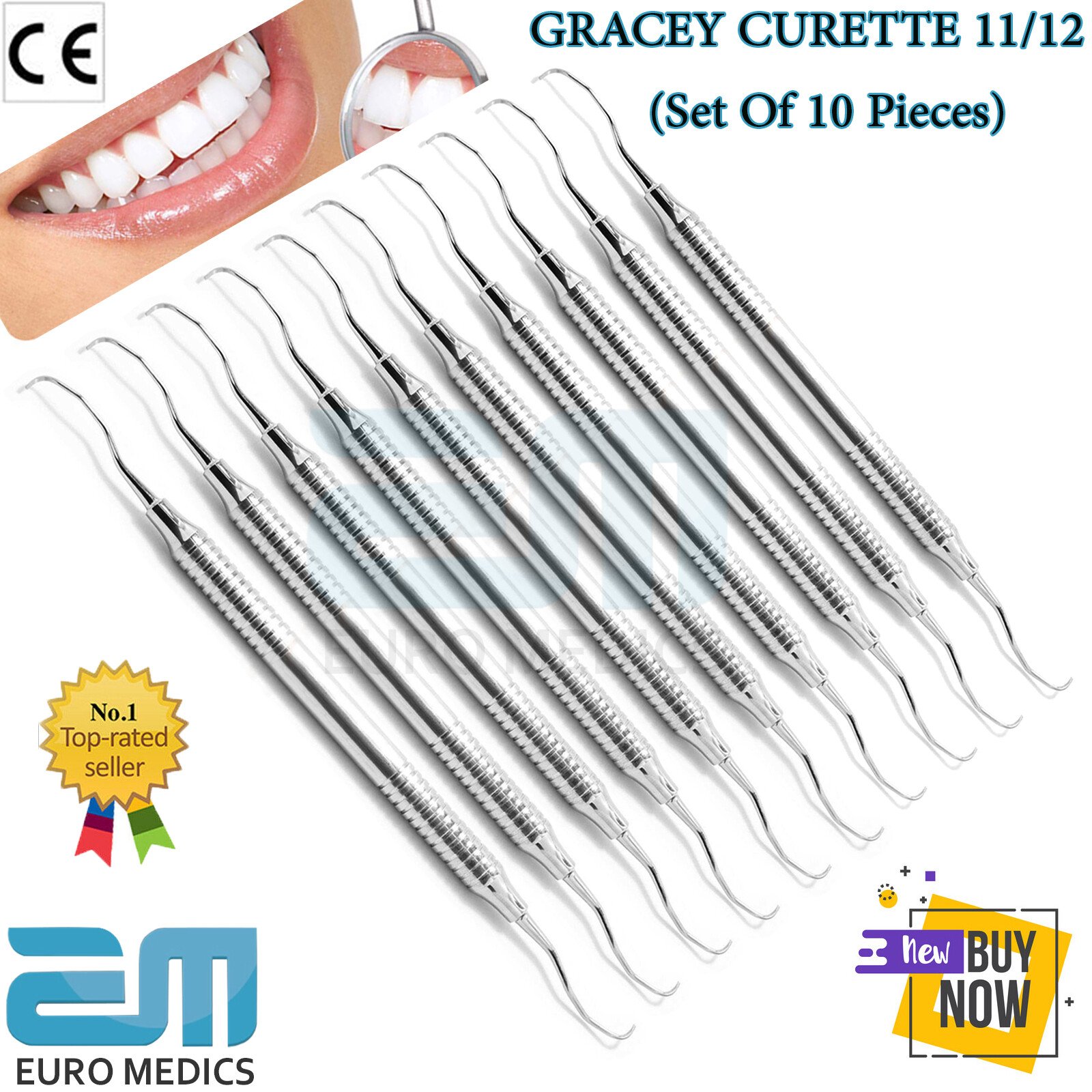 GRACEY CURETTES 11/12 DENTAL HAND SCALERS CURETTE PERIODONTAL