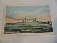 B1289 Postcard New Type of Battle Cruiser US Navy Ship Side View