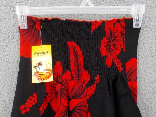 Favant Girls Butterfly Dress SZ 12 Black with Red Hibiscus Elastic Front Bodice - Picture 10 of 13
