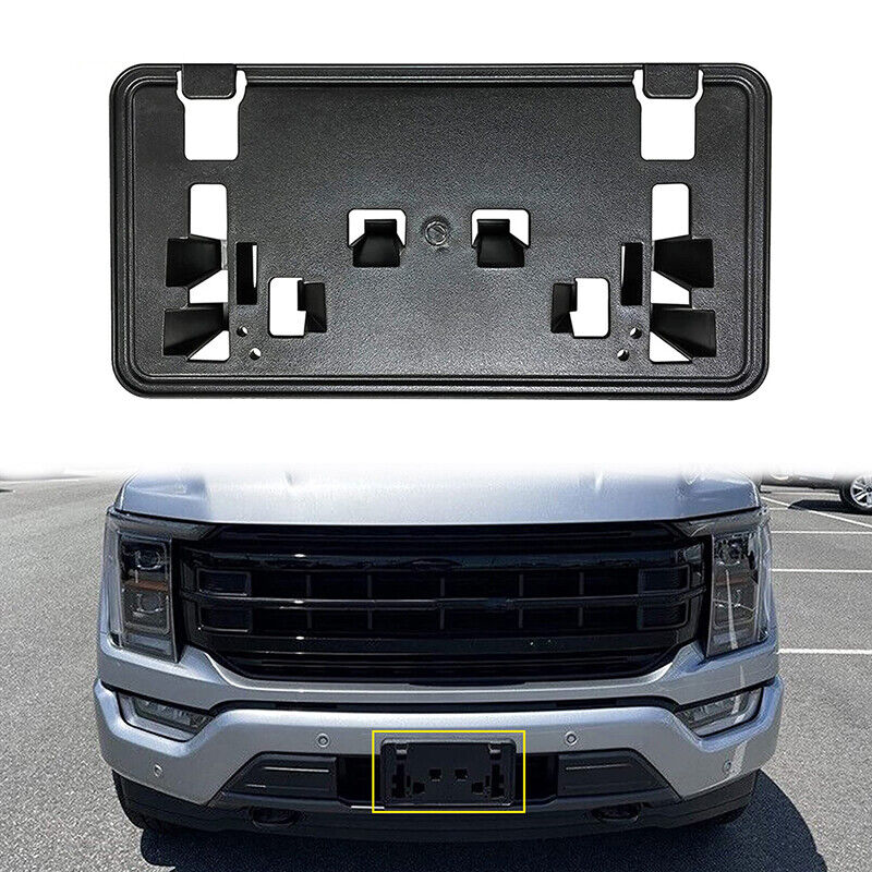 Front License Plate Bracket Cover Black For Ford F150 Except Raptor