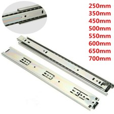 Image of 1-10Pairs Drawer Runners Ball Bearing Groove Slides Metal Rails 17mm 27mm 45mm