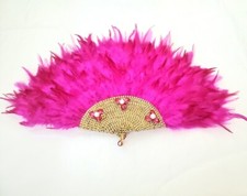 Fuchsia pink Traditional Igbo Nigerian Wedding Bridal Feather Fan. Feather Fan