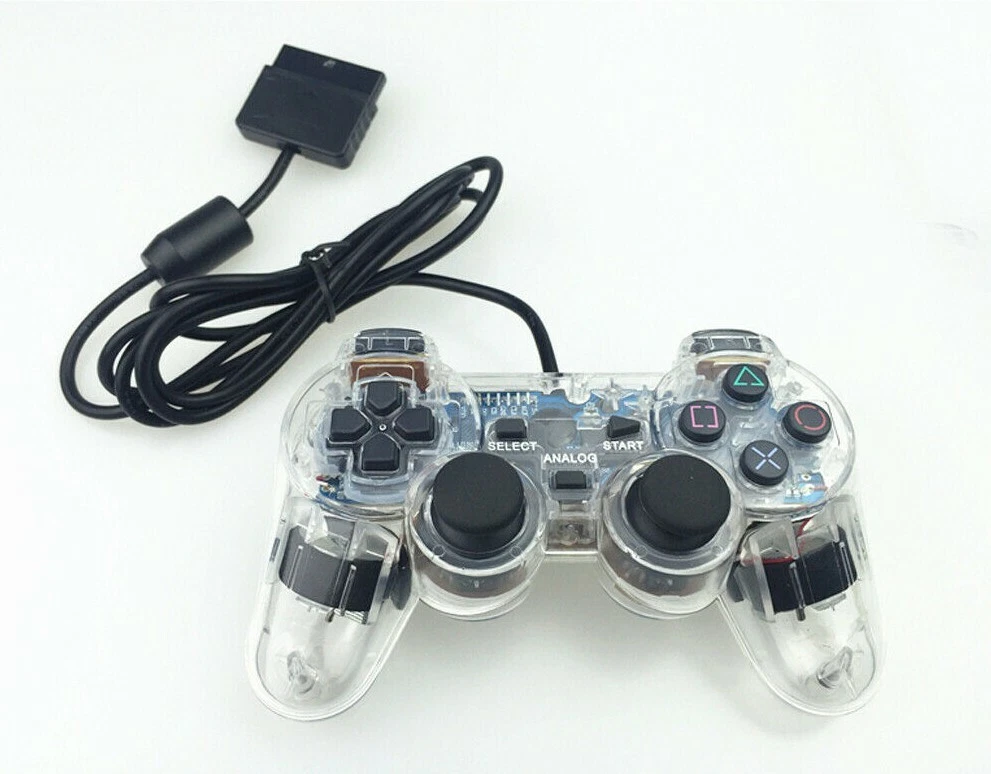 Clear Transparent Controller For Sony Playstation 2 PS2 Console