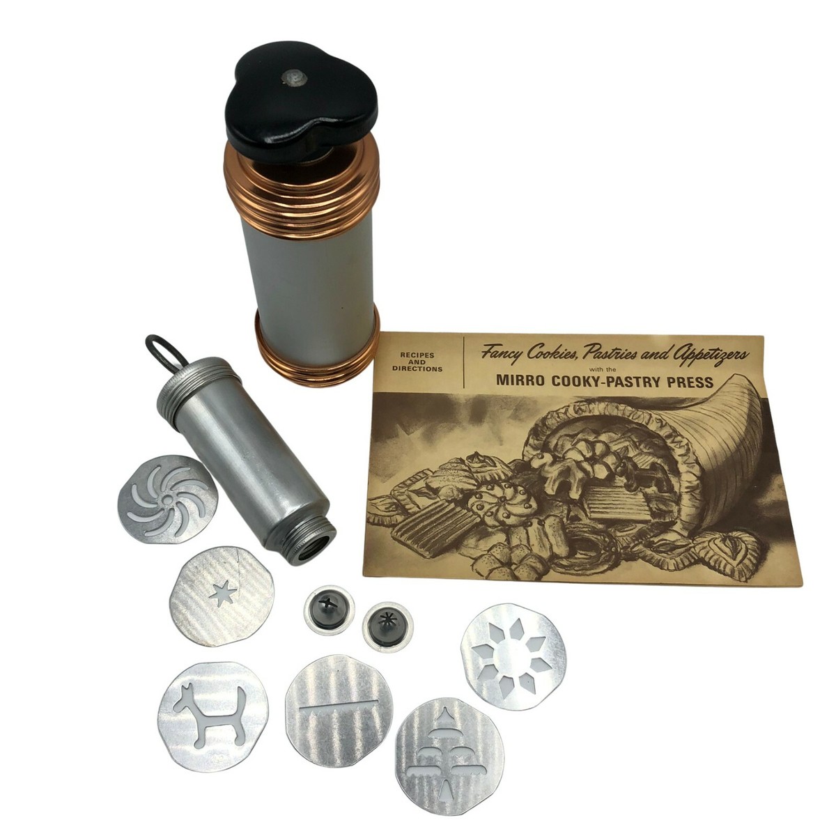 Mirro Cookie Kit Aluminum w/ 6 Discs 2 Tips Cookie Press Decorator