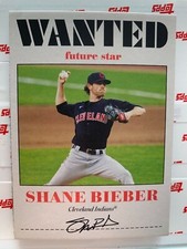 Shane Bieber 2020 Topps Throwback Thursday '80 Wanted Poster Design #196 SP /855