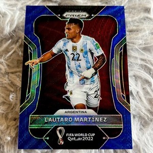2022 Prizm World Cup Argentina Lautaro Martinez /199 Blue Wave Prizm Refractor