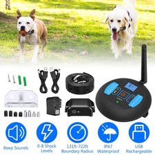 Wireless Dog Fence Pet Shock Containment System Electric Training Collar humane