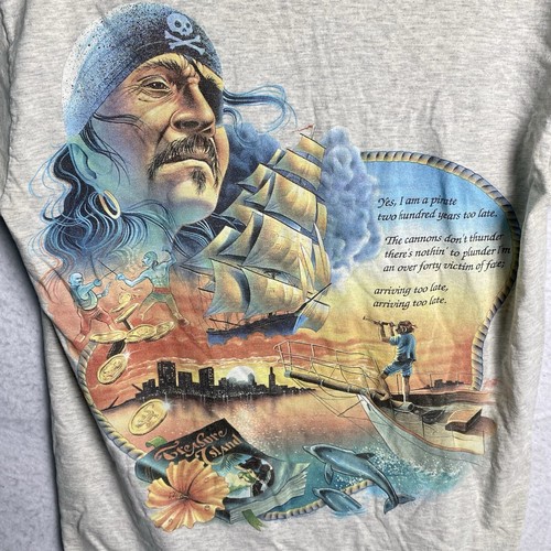 Vintage 1993 Caribbean Soul Mother Ocean Treasure Island Ship Shirt Men's Size M - Picture 18 of 20