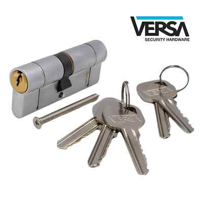 VERSA Doppelzylinder Dual Finish 6 Pin Euroschloss Nickel/Messing Finish 5 Schlüssel Box