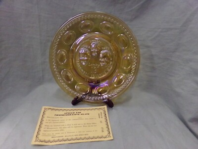 Vintage Wheaton Ware Apollo XIII Astronauts Commemorative Glass 8'' Plate
