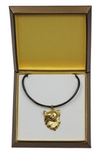 Chihuahua Long-Haired - Dog Collar In Gift Box, Gold-Plated Pendant For Dog