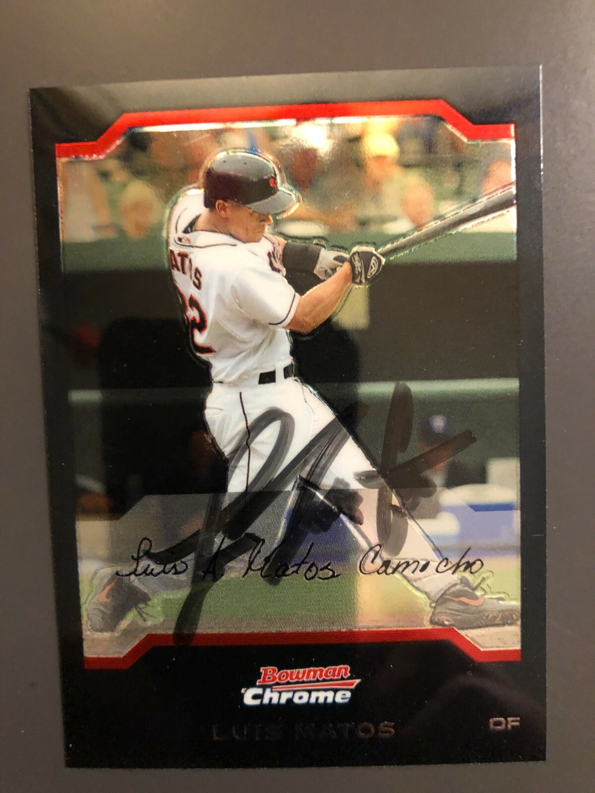 Baltimore Orioles LUIS MATOS autographed 2004 Bowman Chrome