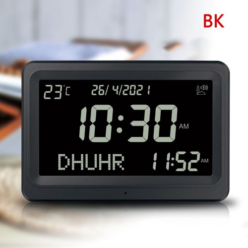 FAJ-113 Automatic Digital 8 Azan Prayer Sounds Islamic White Black Clock - Picture 8 of 9