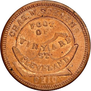 Cleveland Ohio Civil War Token Chas Stearns Grindstone NGC MS66 RB