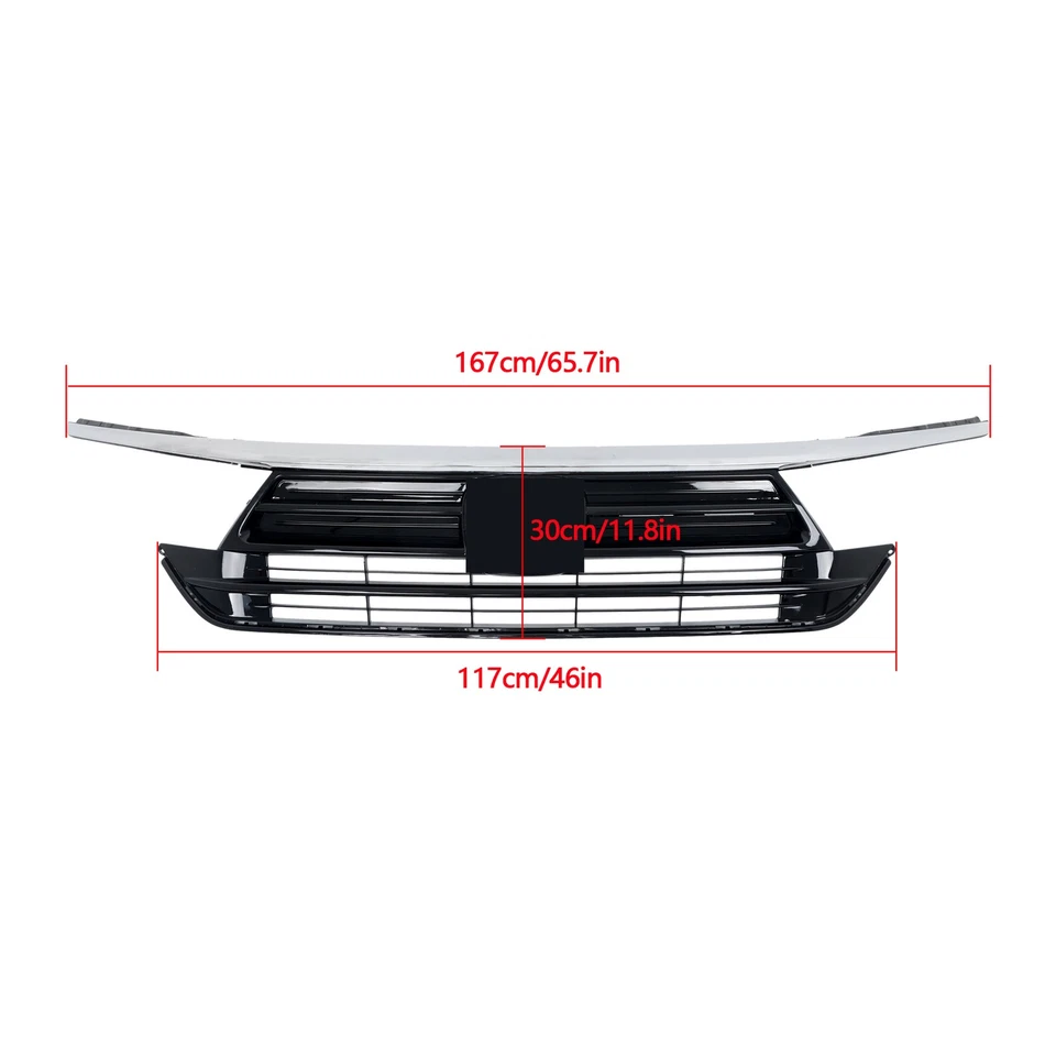 ABS Black Front Upper Grille Grill Chrome Molding For Honda Odyssey 2021-2023 Foto 2 de 4