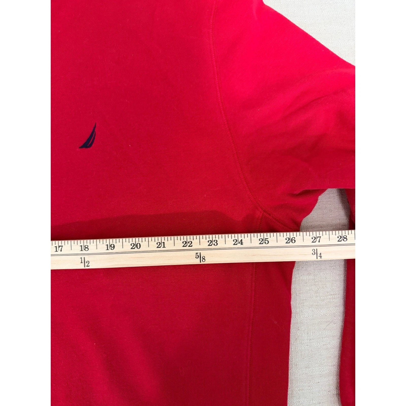 Nautica Mens XXL Red Crewneck Sweatshirt Fleece Pullover J-Class Logo V-Stitch image 6