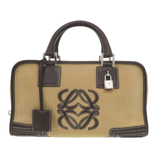 LOEWE Amazona28 Suede Leather Beige Brown Handbag 0906 LOEWE