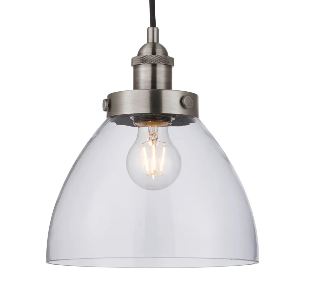 Endon Collection Lighting Hansen Pendant Light Silver - Silver - Image 2