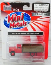 Mini-Metals 30413, 1960 '60 Ford Stakebed Truck, Monte Carlo Red, HO Scale