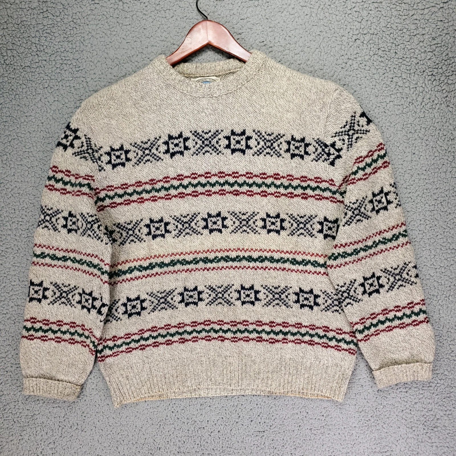 Vintage 80s Environmental Clothing Wool Sweater Mens M Gray Fair Isle Noric USA
Opens in a new windo