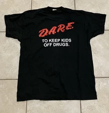 Vtg D.A.R.E. To Keep Kids Off Drugs Shirt Sz L Single Stitch 90s Education USA