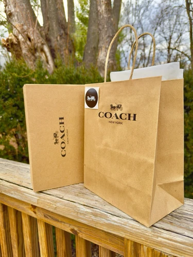 BORSA REGALO SHOPPING COACH PAPER SCATOLA ADESIVO FAZZOLETTO 8 X 10 NUOVA