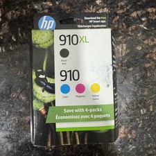4-PACK HP GENUINE 910XL BLACK  910 COLOR INK CARTRIDGES GENUINE MARCH 2023 EXP
