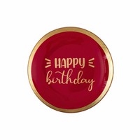 Gift Company Glasteller Love Plates Happy Birthday M, Rund, Dekoteller, 13 Cm