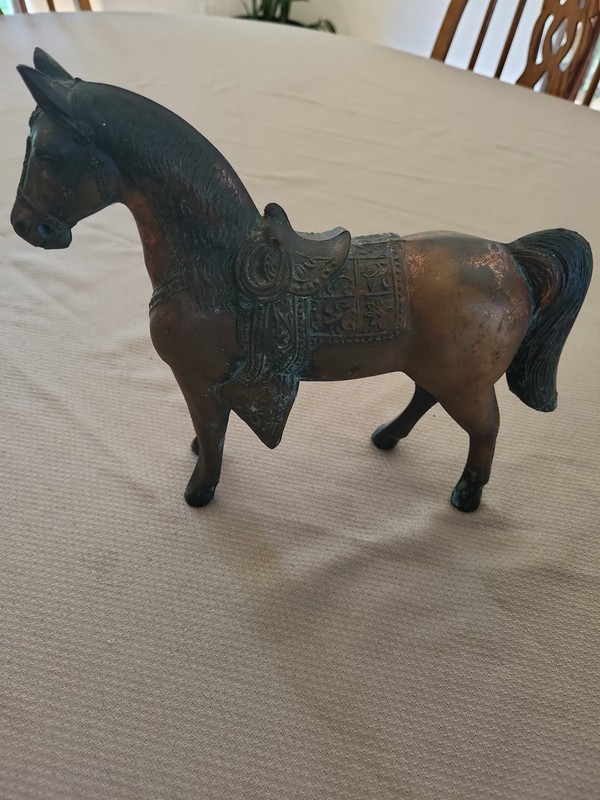 Vintage 50s Western Horse w/ Saddle   Copper 