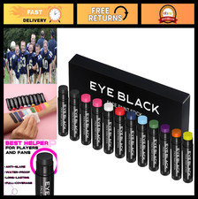 12 Pack Eye Black Stick - Waterproof Anti-Glare for Sports, Smooth Application,