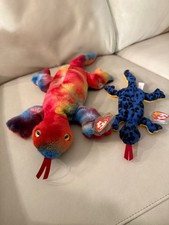Pair of TY Beanie Buddy  Beanie Baby Lizzy the Lizzard