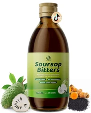 Soursop Bitters Liquid with Black Seed, Turmeric & Moringa-Pure 15 in 1 Herb Sou