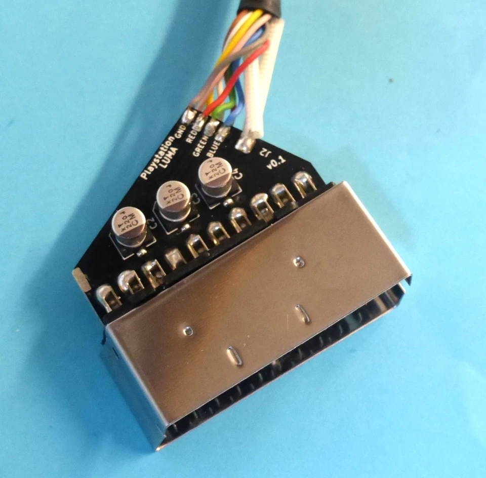 Playstation RGB Scart Kabel . Sync on Luma . PS1/PS2/PS3 . Hohe Qualität SMD