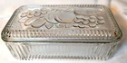 Vintage Federal Ribbed Glass Covered Refrigerator Rectangle Dish 9"×5"×3" ~USA!