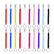  20 Pcs Spiral Wrist Coil Key Chain Spring Keychain Bulk Chains for