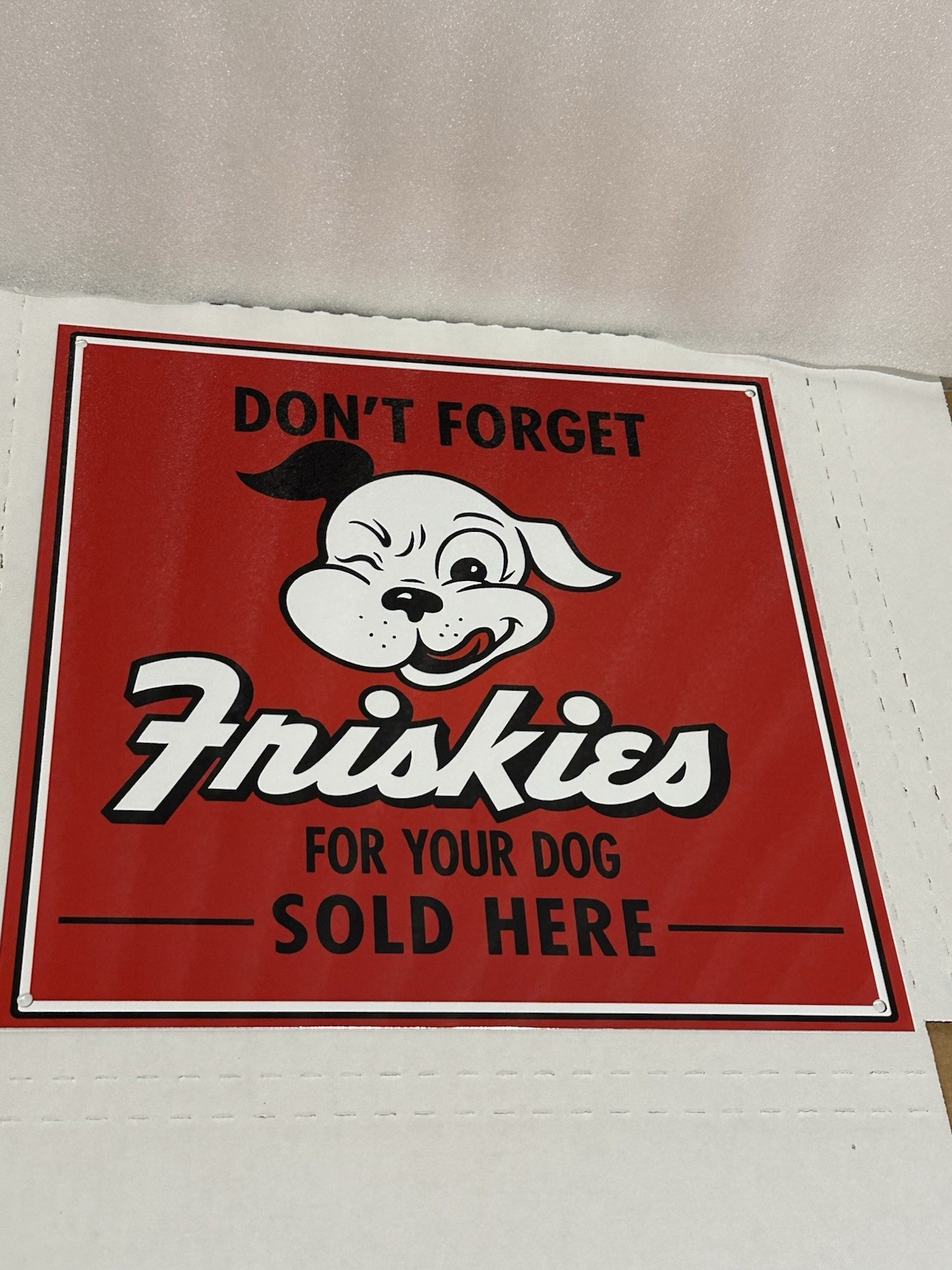 Retro Style Friskies Dog Food 12 Inches Square Garage Wall Quality Sign