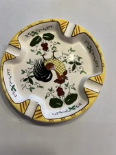 Vintage Ashtray Ucagco Ceramics Japan Rooster & RosesREAD DESCRIPTION