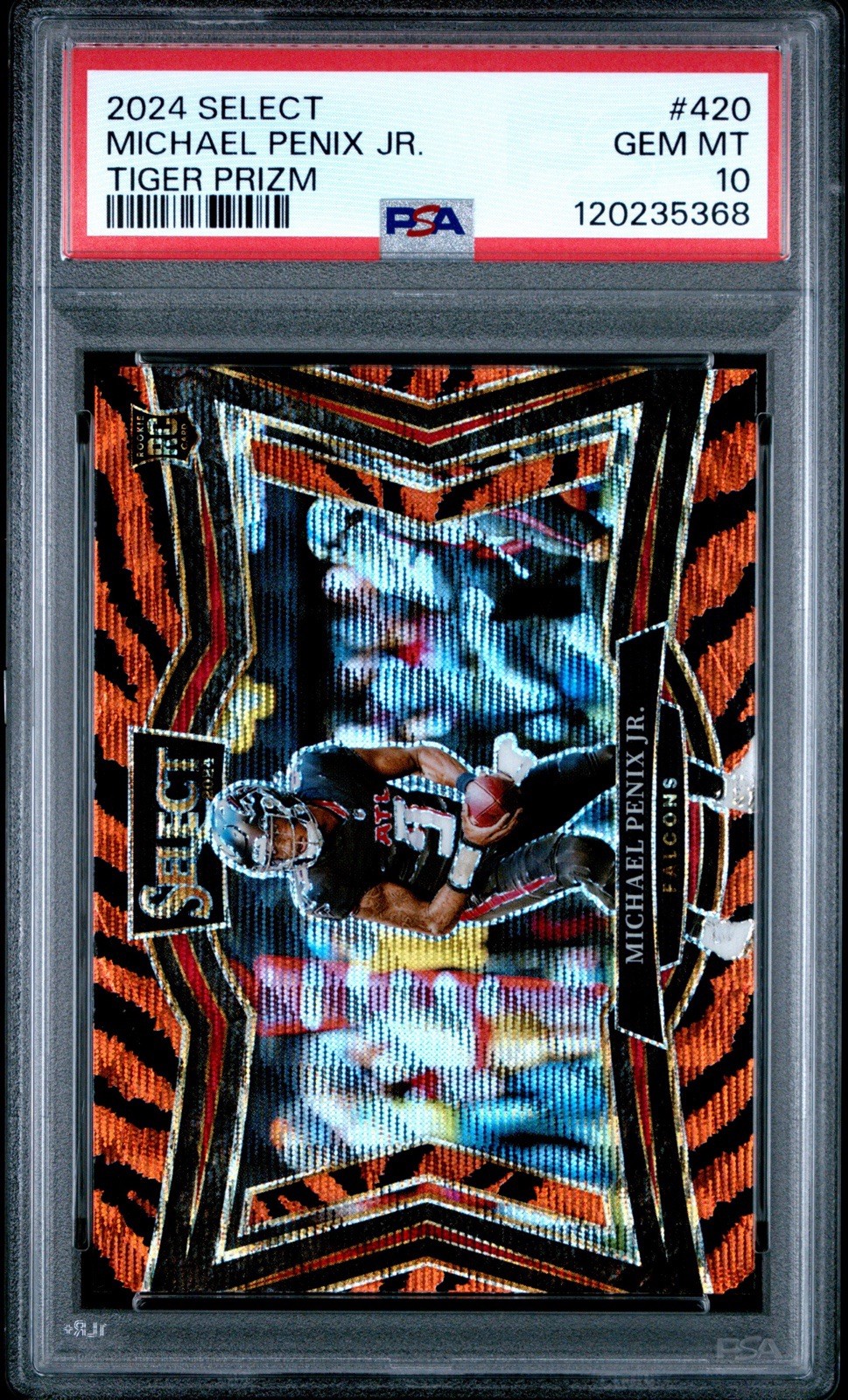 2024 Select Michael Penix Jr. Tiger Prizm SSP #420 Field Level PSA 10 POP 2
