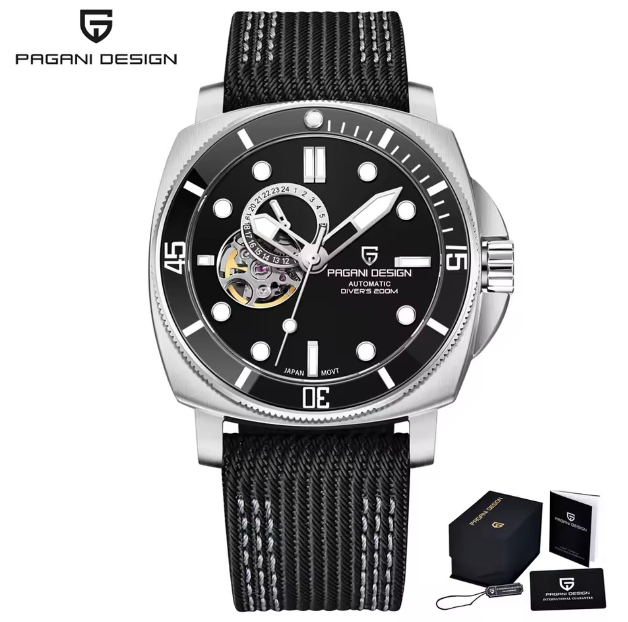 Pagani Design PD-1736 NH39 Open Heart Automatic 43mm Diver Watch 200M Sapphire