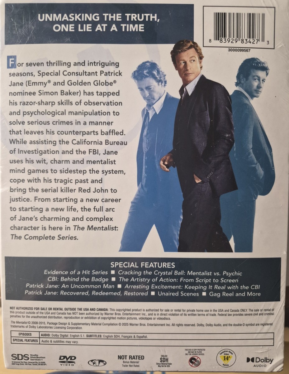 The Mentalist: The Complete Series. Seasons 1-7 [New DVD] Boxed