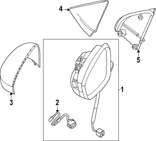 Genuine Nissan Mirror Assembly 96301-7LF0A