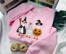 Funny Halloween Duck Embroidery Sweatshirt, W...