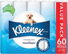 Kleenex Complete Clean Toilet Paper 60 Count (1x60 Rolls) - Packaging May Vary