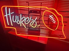NEBRASKA HUSKER FOOTBALL NEON  34