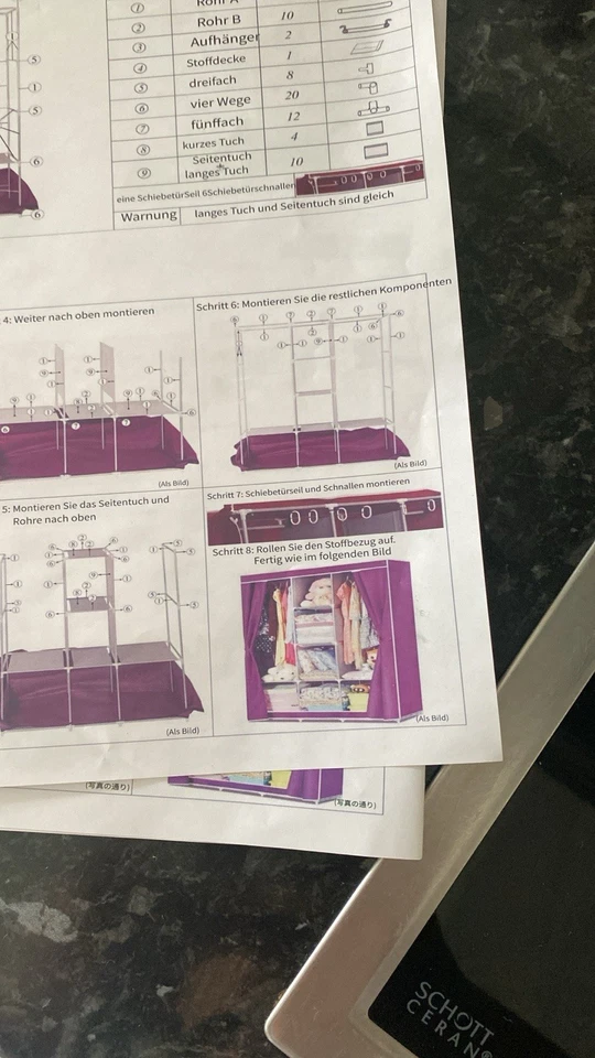 Stoffschrank Kleiderschrank Nagelneu Schwarz 