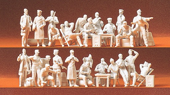Preiser HO 1:87 16502 Figurensatz Piloten Und Bodenpersonal Unbemalt NEU OVP-image