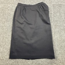 Pendleton Black Pencil Skirt 100 Wool Petite 8 Woolmark USA Vtg Mid Length