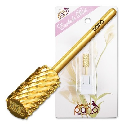 PANA Professional 3/32'' Shank Size - Flat Top Large Barrel Gold Carbide Bit 2...